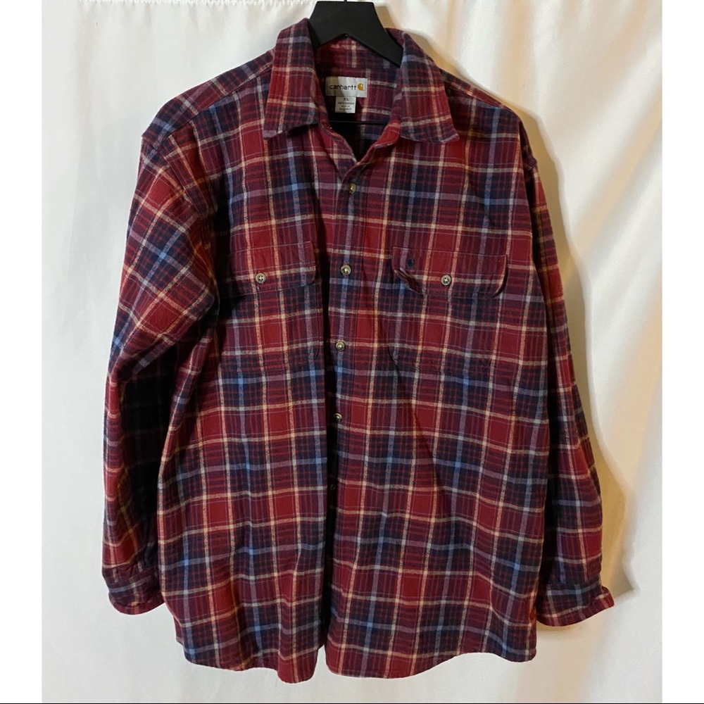 Carhartt Plaid Flannel Shirt Jacket Size XL